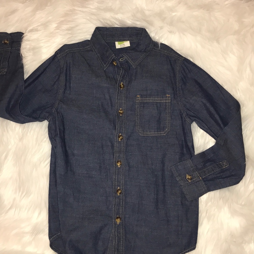 Crazy 8 Youth Boys Size M (7-8) L/S  Denim Shirt